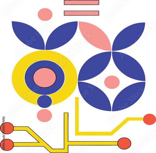 Arabic Letter calligraphy tech proved with floral post modern artistic colorful vector design silhouette style on white back