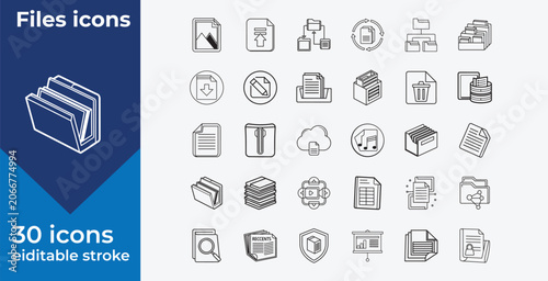  file icons for computer data storage and organization  various file and folder symbols for business and technology use