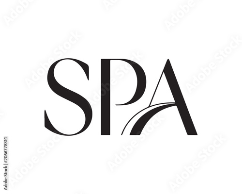 Modern Minimalist Spa Logo Design with Stylized Lettering and Black Color Scheme