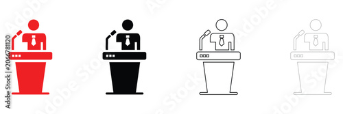 Fotografía Debate podium vector icon, professional speaker podium, modern conference podium