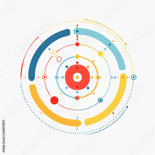 Abstract Circular Network and Data Visualization