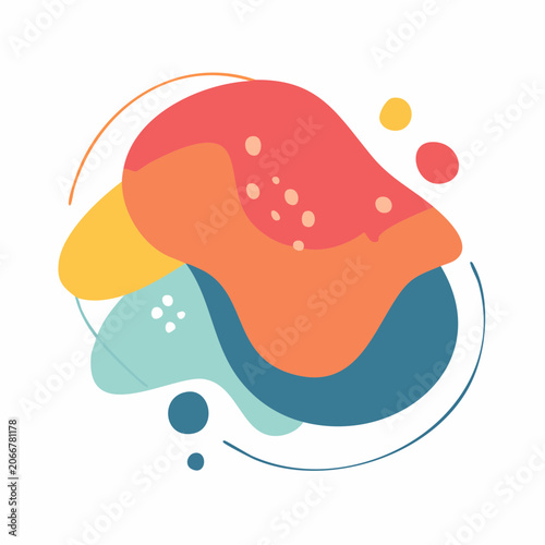 Abstract Organic Shapes with Dots and Lines