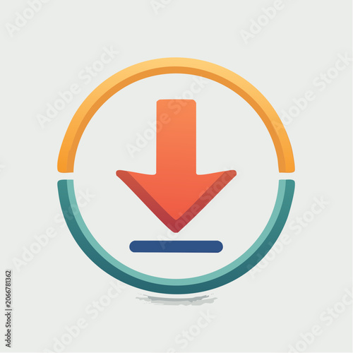 Download Icon with Arrow and Circle