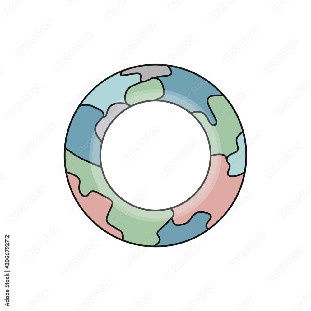 Naklejka premium Colorful Abstract Ring Shape Geometric Pattern, Minimalist Design