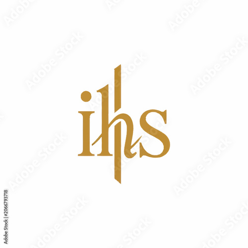 Photos Golden IHS Monogram Symbol Religious Christian Faith Icon.