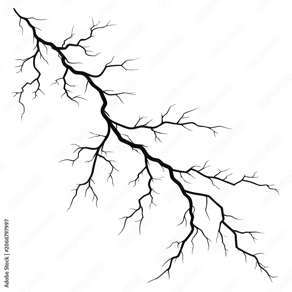 Obraz premium Branching electrical lightning bolt.