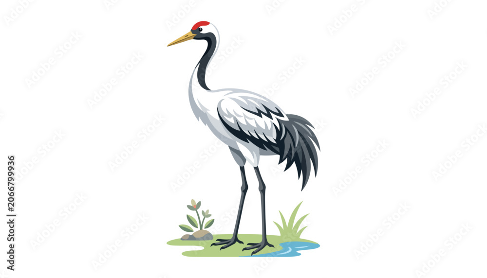 Obraz premium Cranes bird clipart vector illustration