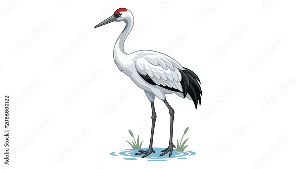 Fototapeta premium Cranes bird clipart vector illustration