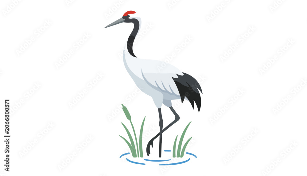 Fototapeta premium Cranes bird clipart vector illustration