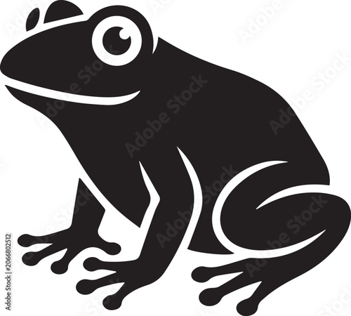 Black frog vector icon isolated on white background.