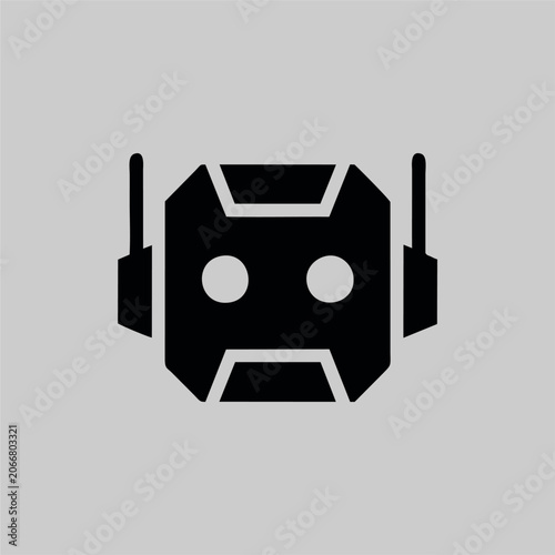 Minimalist robot head icon vector illustration
