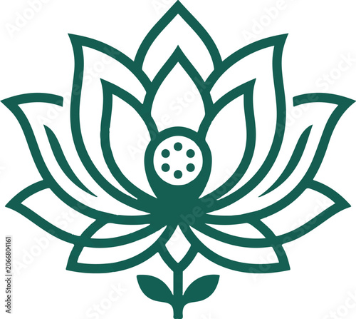Lotus flower vector graphic icon isolated on white background