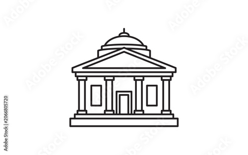 Ancient Greek Roman Temple Outline Graphic Design