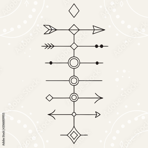 Ten Black Geometric Line Dividers with Arrows Circles and Diamonds on Off White Background