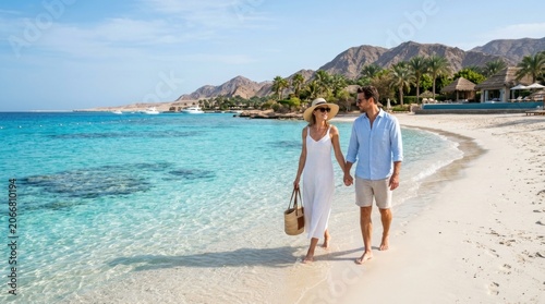 couple walking on the beach