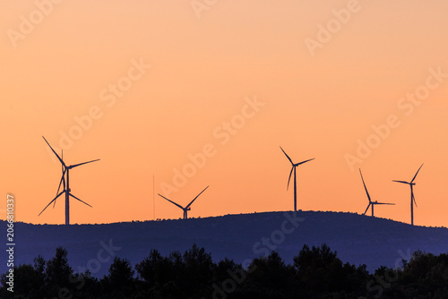 Wind Turbines at Dusk