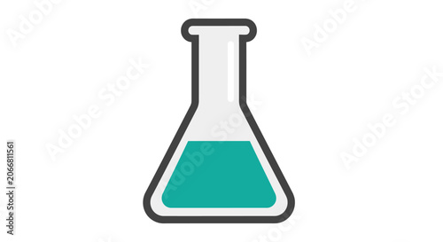 Laboratory Erlenmeyer Flask with Liquid.