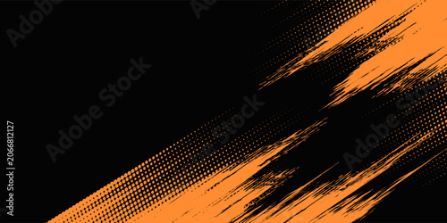 orange black brush Car sticker wrap pattern banner abstract sporty lines black orange color combination grunge brush pattern racing motorsport design