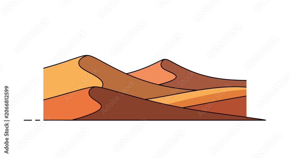 Fototapeta premium Geological Formation Rock Layers Illustration.