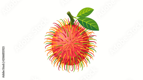 Ripe Rambutan Tropical Fruit Closeup.