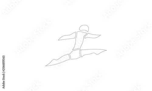 Dynamic Abstract Figure in Motion with Fluid Lines