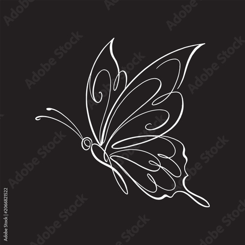 Graceful Butterfly in Mid-Flight Logo Element for Branding