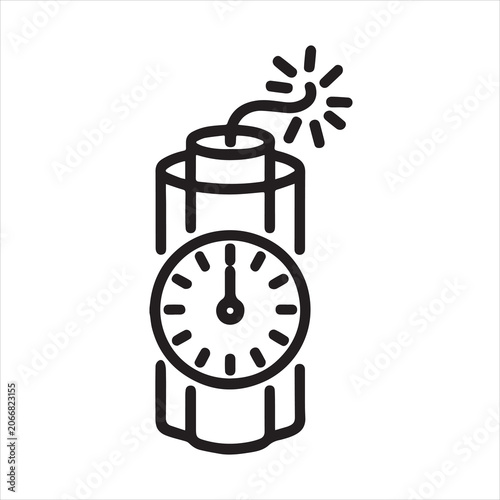 Tablou pe pânză Clock bomb explosion time bomb danger icon.