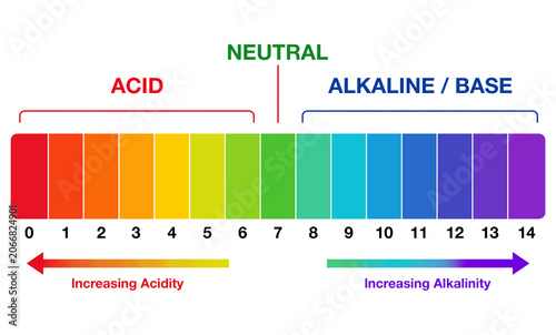 Foto Ph scale diagram, Ph scale graphic, Acid to base, pH scale Infographic acid-base