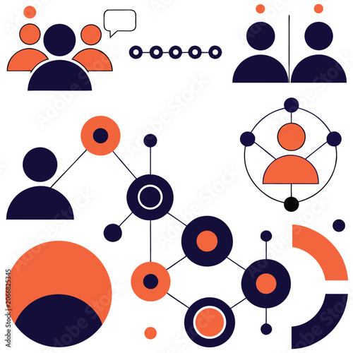Global Human Connection and Digital Society Concept Infographic Vector Illustration