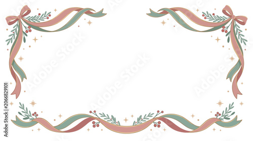 The Ribbons with bows and leaves decoration.