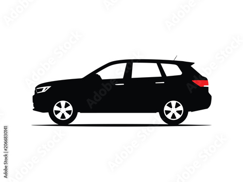 vector silhouette of a modern SUV vehicle
