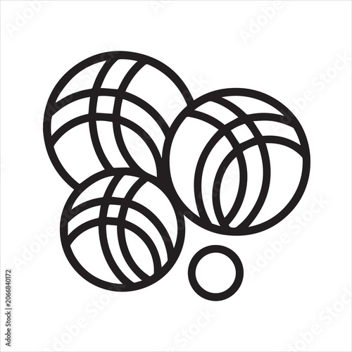 Bocce ball set outline icon vector.
