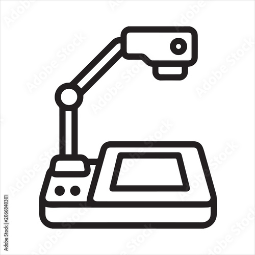 Photos Document camera outline icon vector.