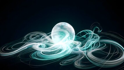 Moon with swirling light patterns
