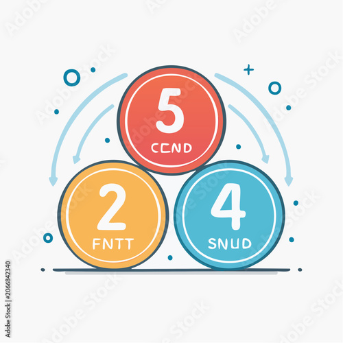 Circular diagram with numbers and arrows