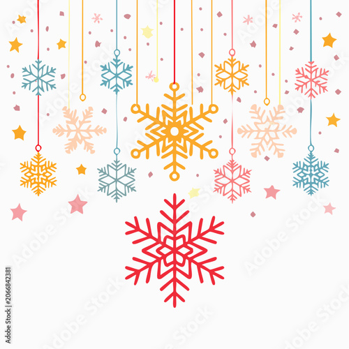 Colorful Snowflakes and Stars Hanging Decorations