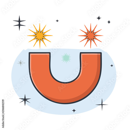 Flat design smiley face with sun and clouds
