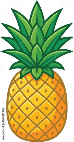 Pineapple vector graphic icon isolated on white background