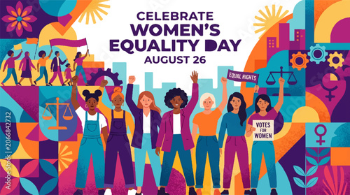 Women's Equality Day, Celebrate Equality, August 26, Diversity Illustration, Social Justice Vector