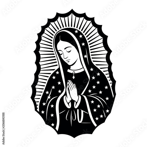 Our Lady of Guadalupe Virgin Mary Religious Icon.