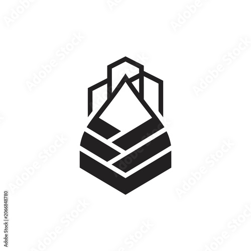 Abstract geometric hexagonal logo design.