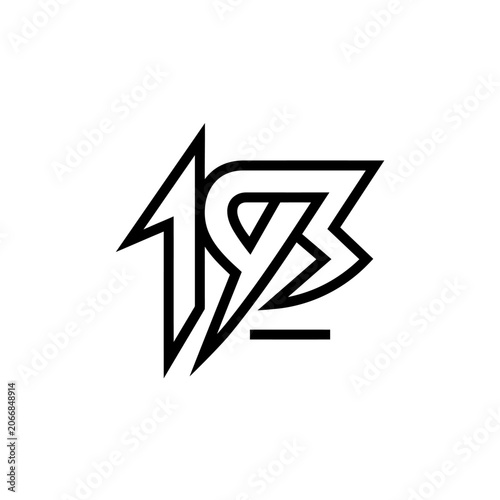 Stylized black angular number 193 typography logo.
