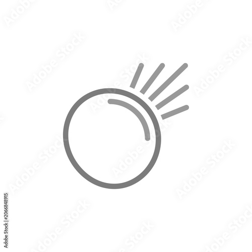 Minimalist abstract circle icon with radiating energy lines.