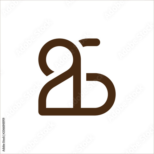 Abstract dark brown monogram letter icon.