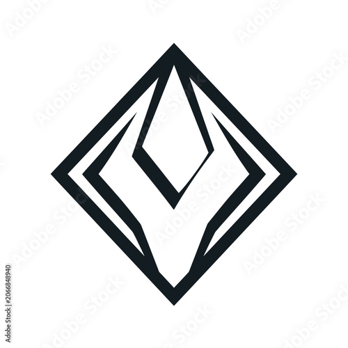 Black diamond geometric logo icon.