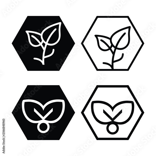 Eco Leaf Growth Logo Collection