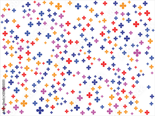 Abstract Festive Repeating Pattern Multicolor Four Leaf Clover Texture Backdrop Template