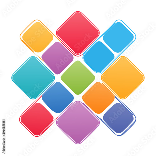 Colorful geometric hexagon pattern