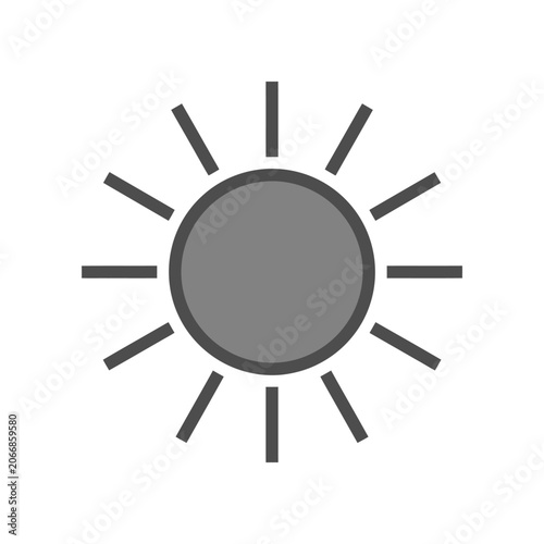 Simple sun shine solar energy icon.