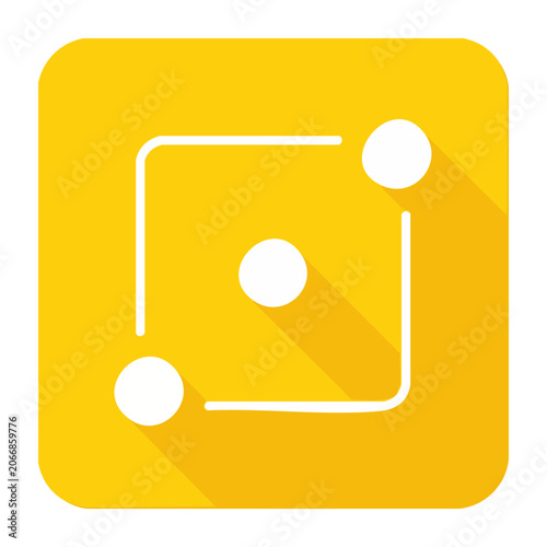 Yellow square icon with white dots and lines